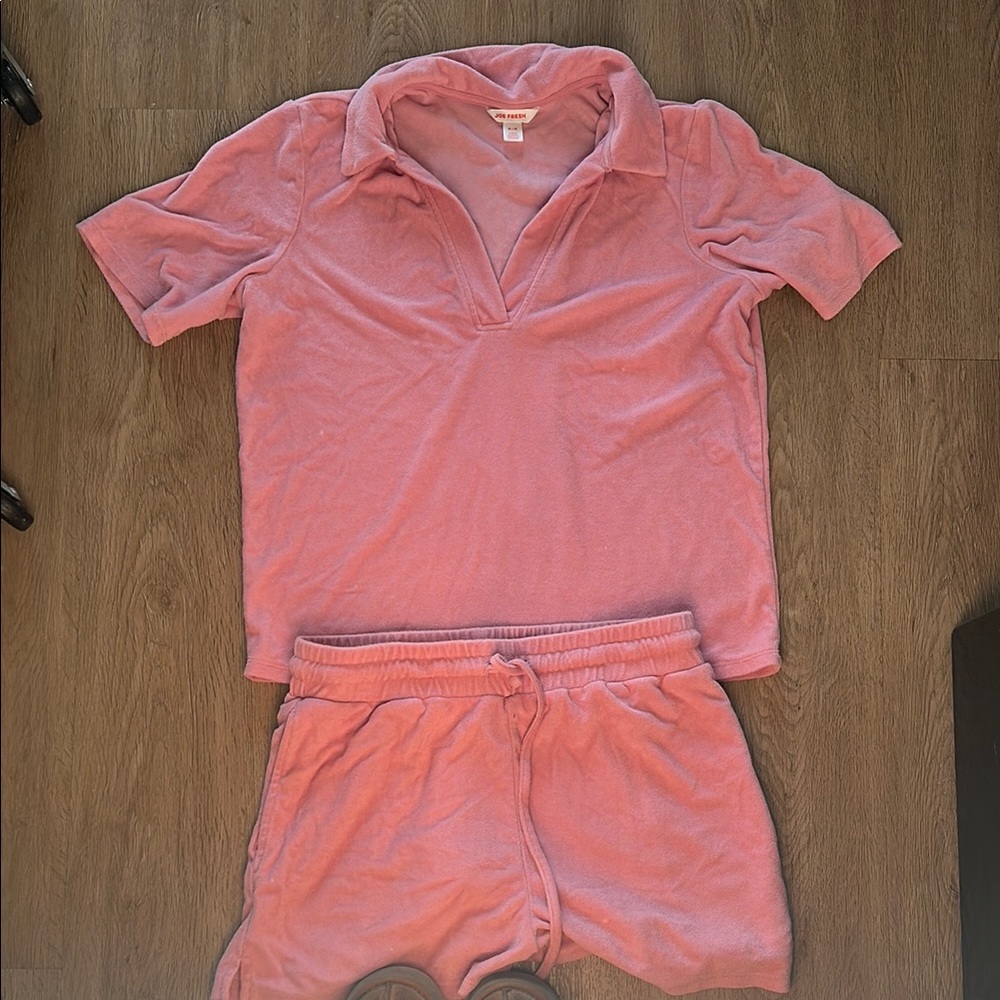 Joe Fresh Pink Terry Cloth Swim Coverup Set